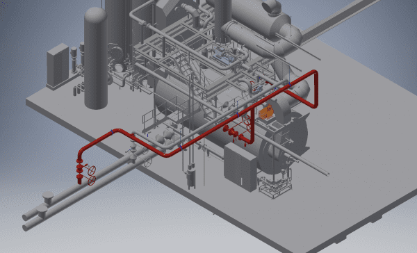 3D model fabriekslayout