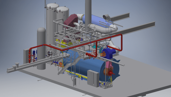 3D model steam boiler